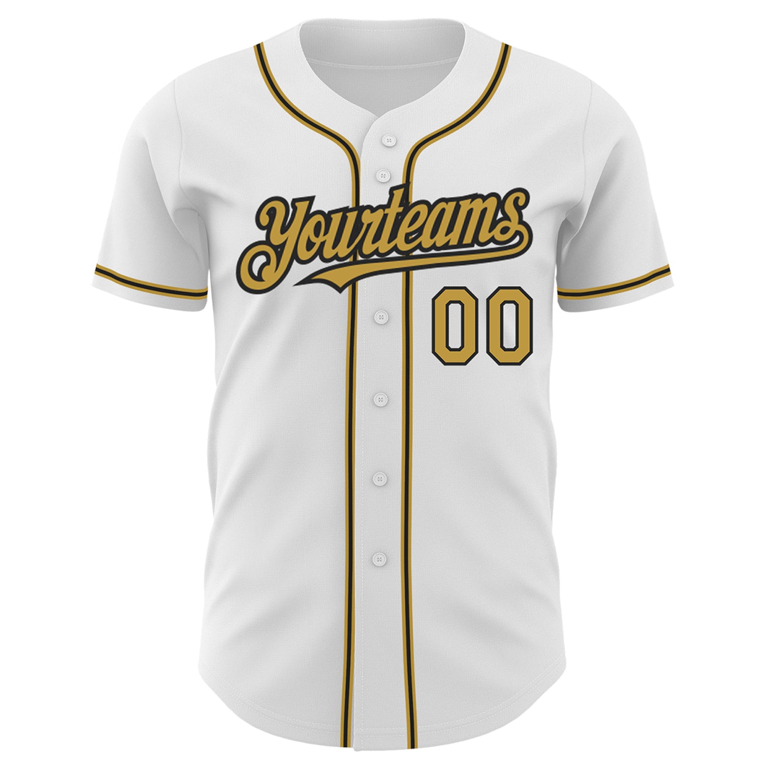 Custom Old Gold Black-White Authentic Baseball Jersey