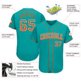 Custom Aqua Orange-White Authentic Drift Fashion Baseball Jersey