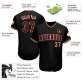 Custom Black Crimson-City Cream  Baseball Jersey