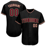 Custom Black Crimson-City Cream  Baseball Jersey