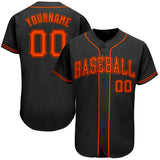 Custom Black Orange Authentic Baseball Jersey