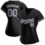 Custom Black Gray-Purple Authentic Baseball Jersey