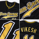 Custom Black Crimson-City Cream Authentic Baseball Jersey