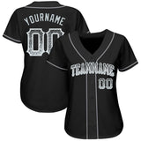 Custom Black Silver-White Authentic Drift Fashion Baseball Jersey