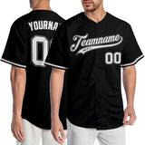 Custom Black White-Gray Authentic Baseball Jersey