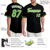 Custom Black Neon Green-White Authentic Baseball Jersey