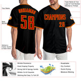 Custom Black Red-Gold Authentic Baseball Jersey