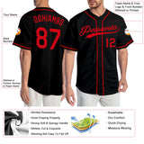 Custom Black Red Authentic Baseball Jersey