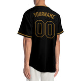 Custom Black Black-Red Authentic Baseball Jersey