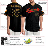 Custom Black Black-Red Authentic Baseball Jersey