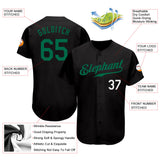 Custom Black Kelly Green-White Authentic Baseball Jersey