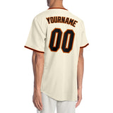 Custom Cream Black Orange-Old Gold Authentic Baseball Jersey