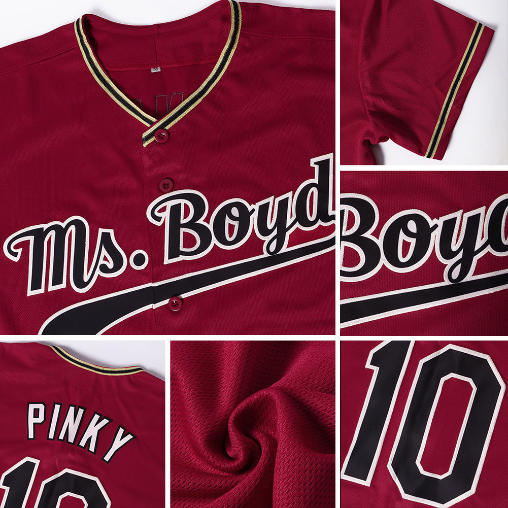 Custom Pink Cream Authentic Baseball Jersey