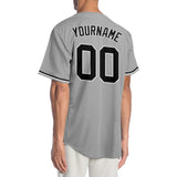 Custom Gray Black-White Authentic Baseball Jersey