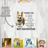 Thank Best Dog Mom Dog Dad- Photo Personalized Pullover Sweatshirt, Gift For Dog Lovers