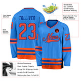 Custom Powder Blue Orange-Royal Hockey Jersey